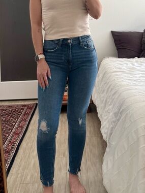 Kensie Distressed Skinny Jeans - Blue